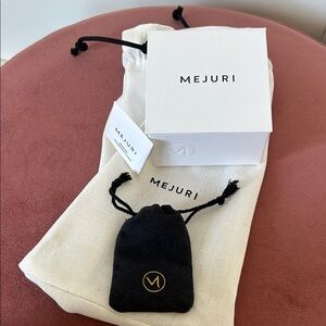 NWT Mejuri Green Chalcedony Gem Hoops Gold